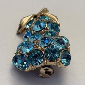 Aqua Blue Pear Crystal Cluster Brooch